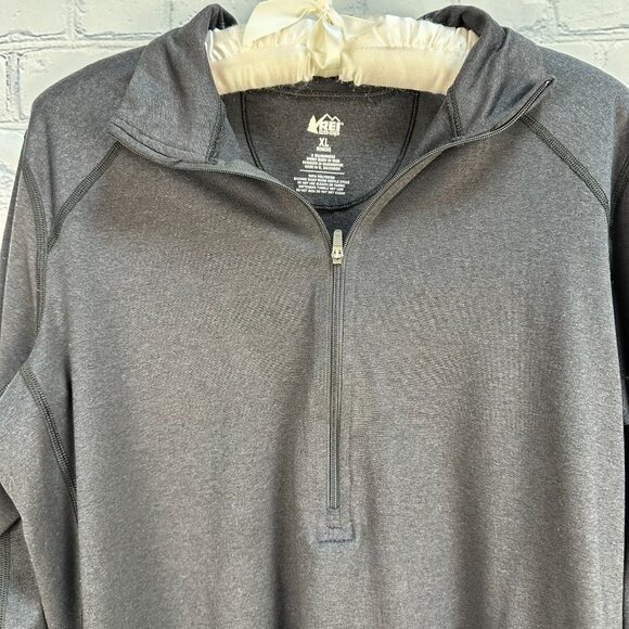 REI Women's Lightweight Base Layer Half-Zip Wicking Top, Size XL, Charcoal Black - Picture 5 of 9